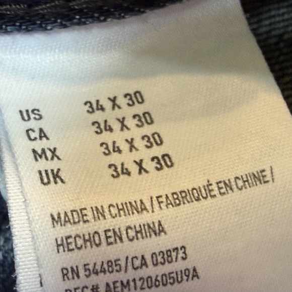 American Eagle Original Boot Jeans Mens 34x30 Medium Wash Distressed Bootcut - Picture 7 of 9